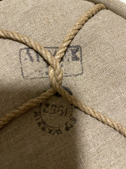 Genuine Vintage French Military Bag Tote Water Bucket Canvas Material - Image 3