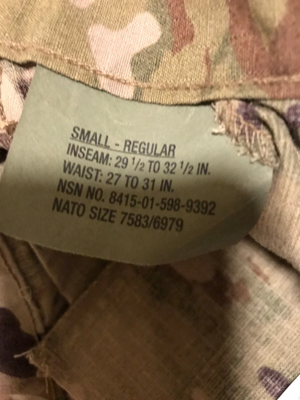 GENUINE US GI MULTICAM FLAME RESISTANT INSECT SHIELD ARMY COMBAT TROUSER SMALL R - Image 6