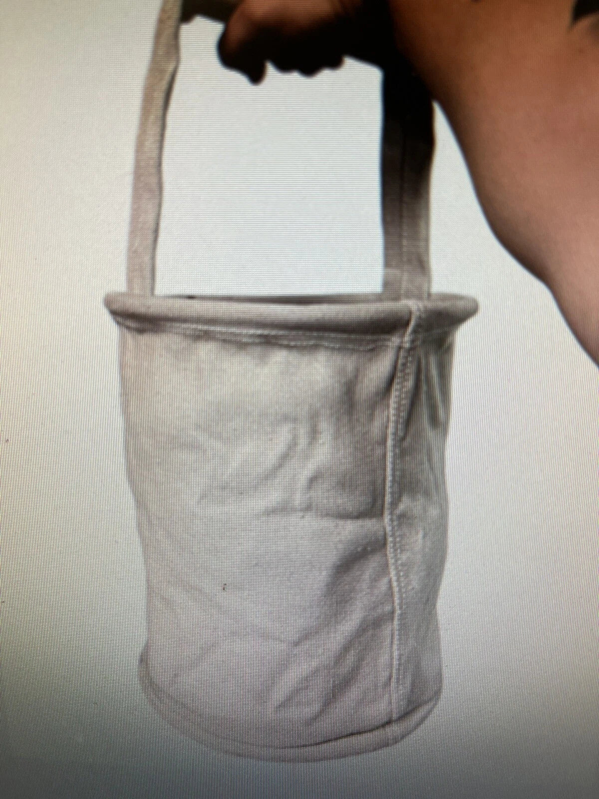 Genuine Vintage French Military Bag Tote Water Bucket Canvas Material - Image 1