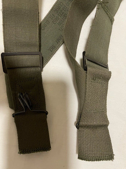 US M1950 Suspenders OD Green elastic w/ hooks for trousers pants each E2150 - Image 3