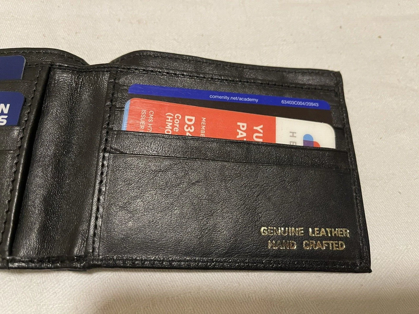 Mens Soft Lamb Genuine Leather Slim ID Credit Card Bifold Wallet - Image 2