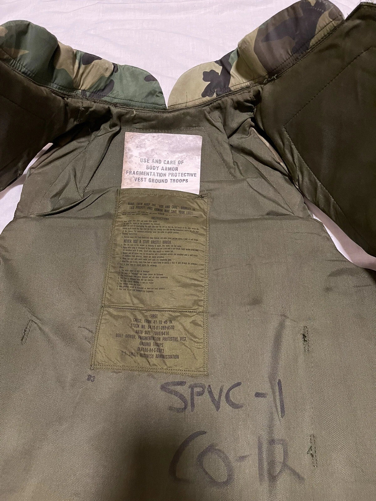 US MILITARY US GI WOODLAND CAMOFLAUGE FRAGMANTATION VEST VINTAGE COLLECTIBLE - Image 7