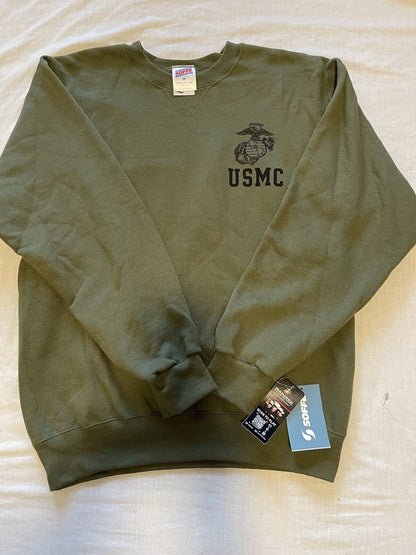 USMC PT Sweat Pant & Shirt Marine Corps Issue - Small GI OD Green - Made in USA - Image 2