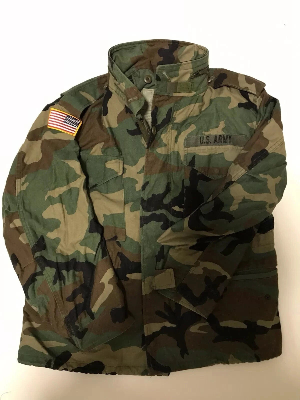 Genuine US Military Woodland Camoflauge M65 Field Jacket MXS Used Excellent - Image 1