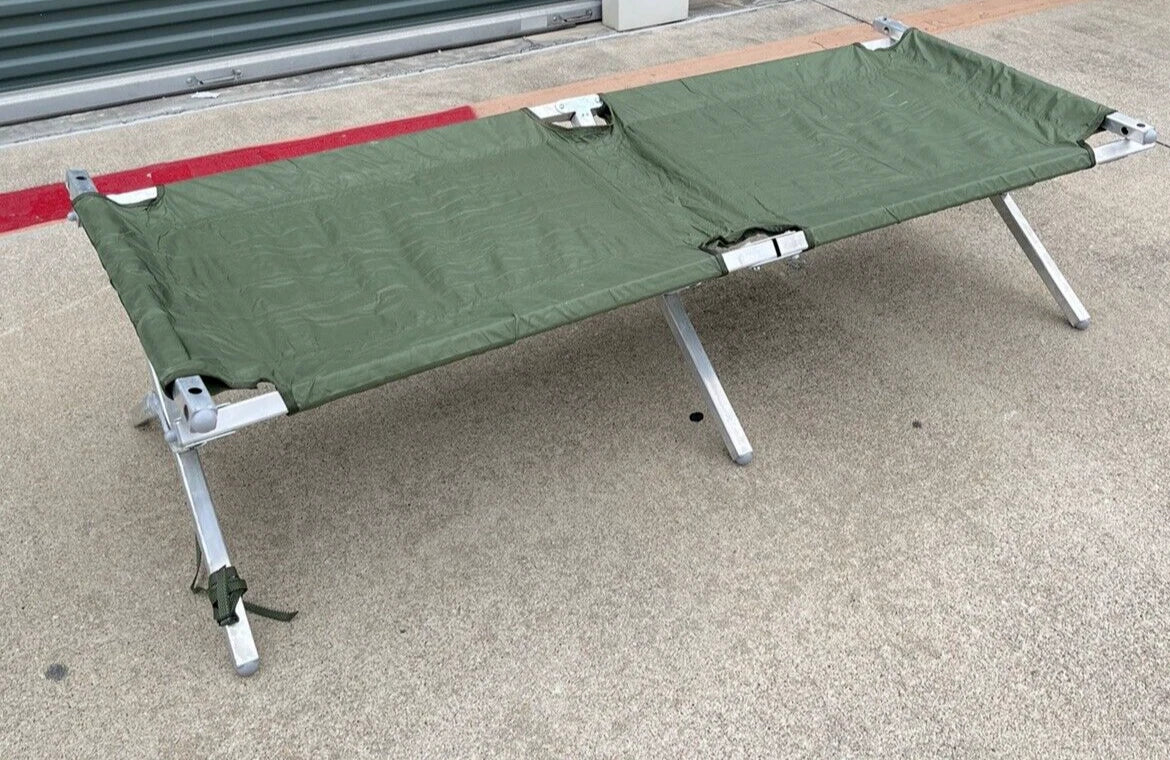 NEW USGI MILITARY CAMPING COT  SLEEPING BED OD W/Mosquito net &Poles. - Image 6