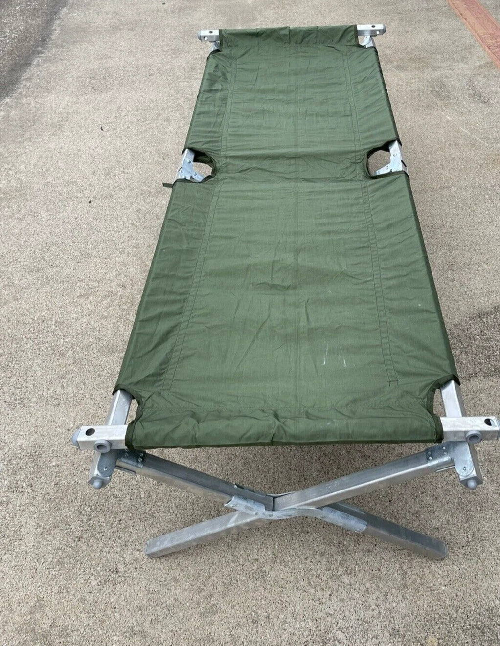 NEW USGI MILITARY CAMPING COT  SLEEPING BED OD W/Mosquito net &Poles. - Image 5