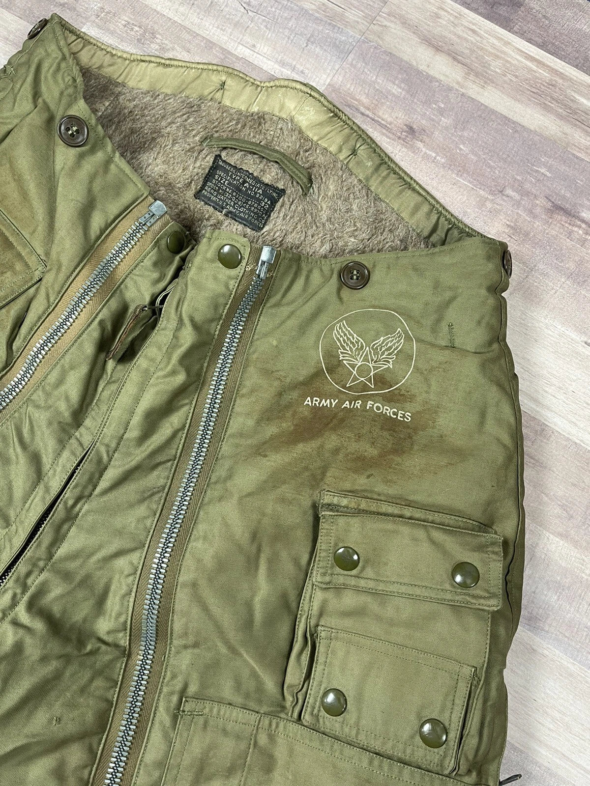 Genuine USAF WW II Flyers Intermediate Trousers Dated 1945 vintage Collectible. - Image 4