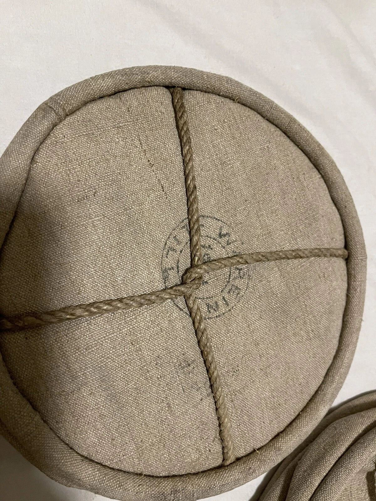 Genuine Vintage French Military Bag Tote Water Bucket Canvas Material - Image 10