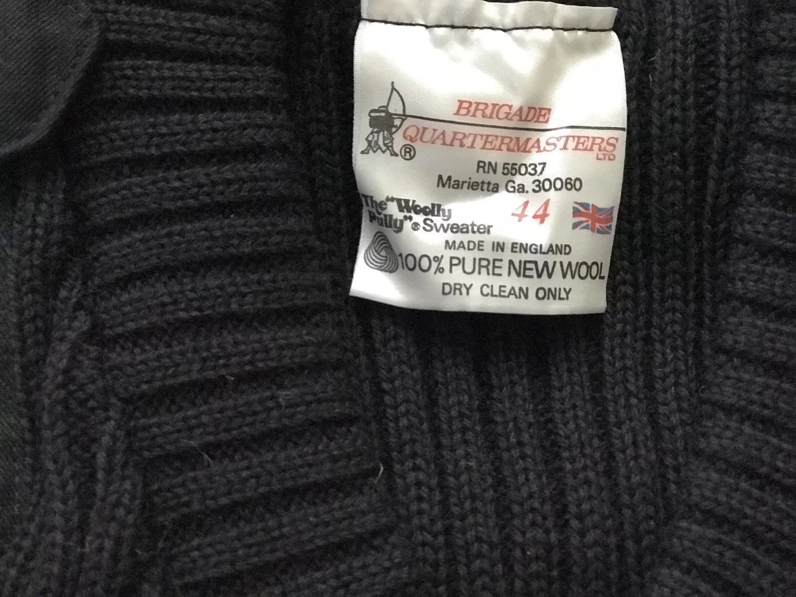 Brigade Quater Master,Military Black V Neck Commando Sweater 100% Wool Vintage - Image 2
