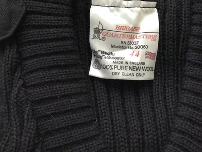 Brigade Quater Master,Military Black V Neck Commando Sweater 100% Wool Vintage - Image 2