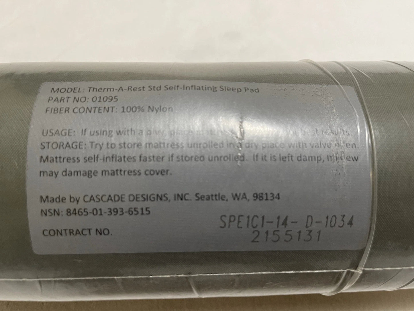 US Army Therm-A-Rest Self-Inflating Sleeping BAG/Mat/Pad-8465-01-393-6515 - New. - Image 3