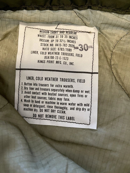 M65 Woodland Cold Weather Field Pants w Liner and Suspenders NOS USGI Med Reg - Image 12