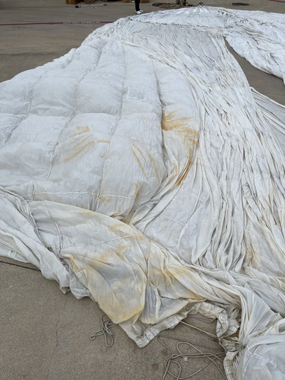 British Military 100ft. Diameter White Cargo Parachute With  Carry Bags - Image 5
