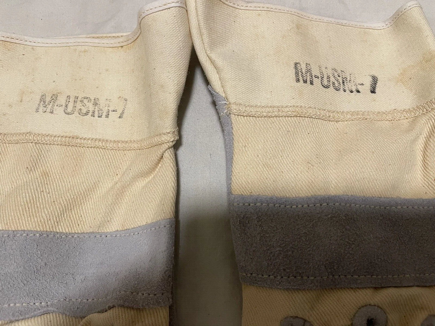 MILITARY ISSUE LEATHER WORK GLOVES U.S.A MADE NEW OLD STOCK Men's size 4.Large. - Image 5