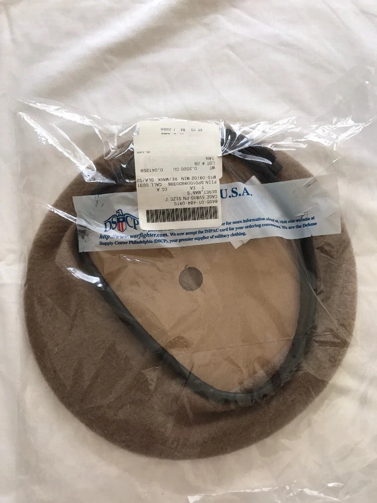 U.S.Military Berrett Tan Color Size 7 NIP - Image 1