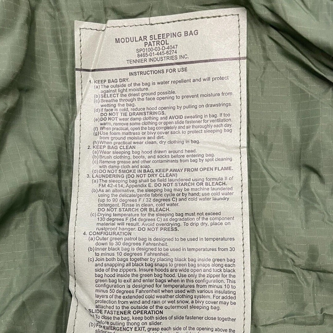Genuine US Military 4 Pcs. Woodland Gortex Sleep System MSS Complete