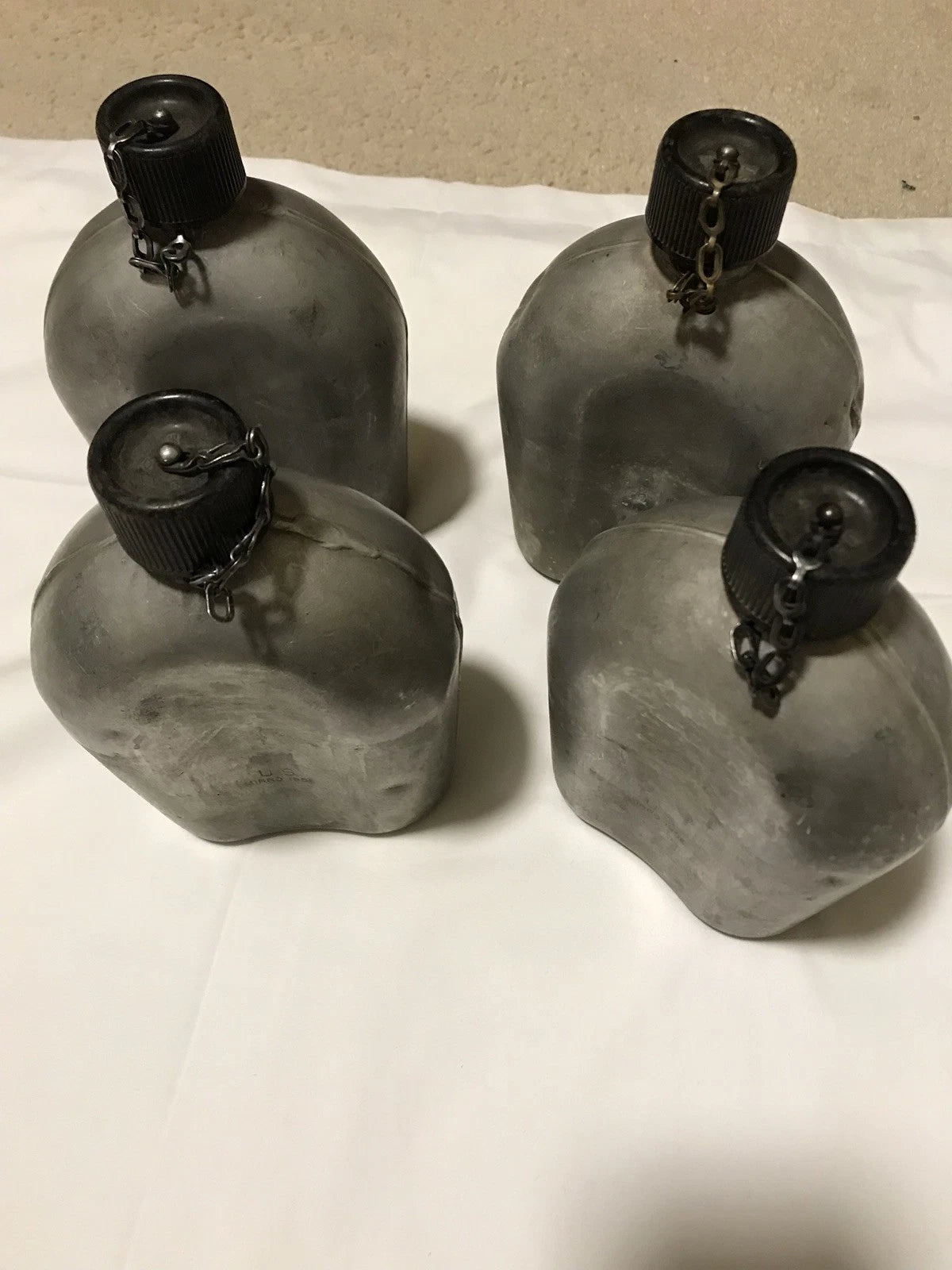 Lot Of 4 Pcs Aluminum WaterCanteens US GI Vintage 1953/1956 - Image 1
