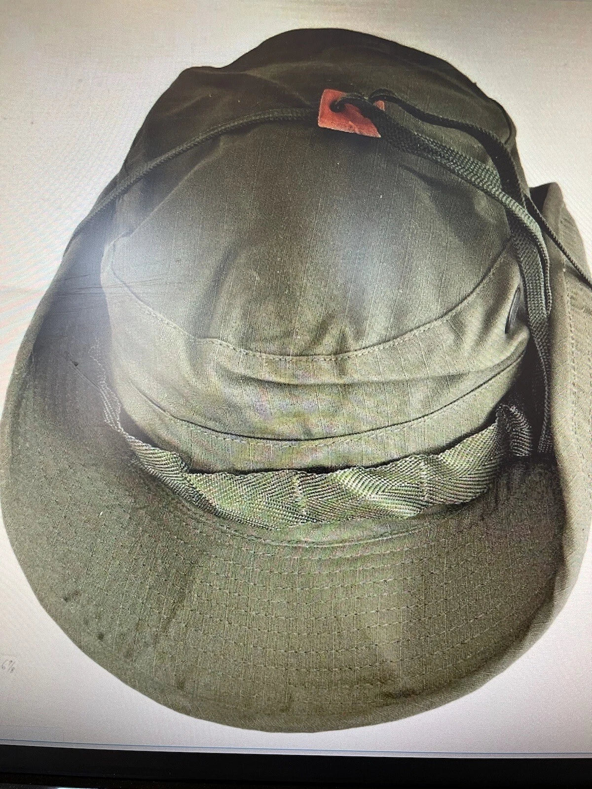 US 1969VIETNAM ERA OD JUNGLE BOONIE HAT 67/8 OG/107 NEW W MOSQUITO NET NIP - Image 6
