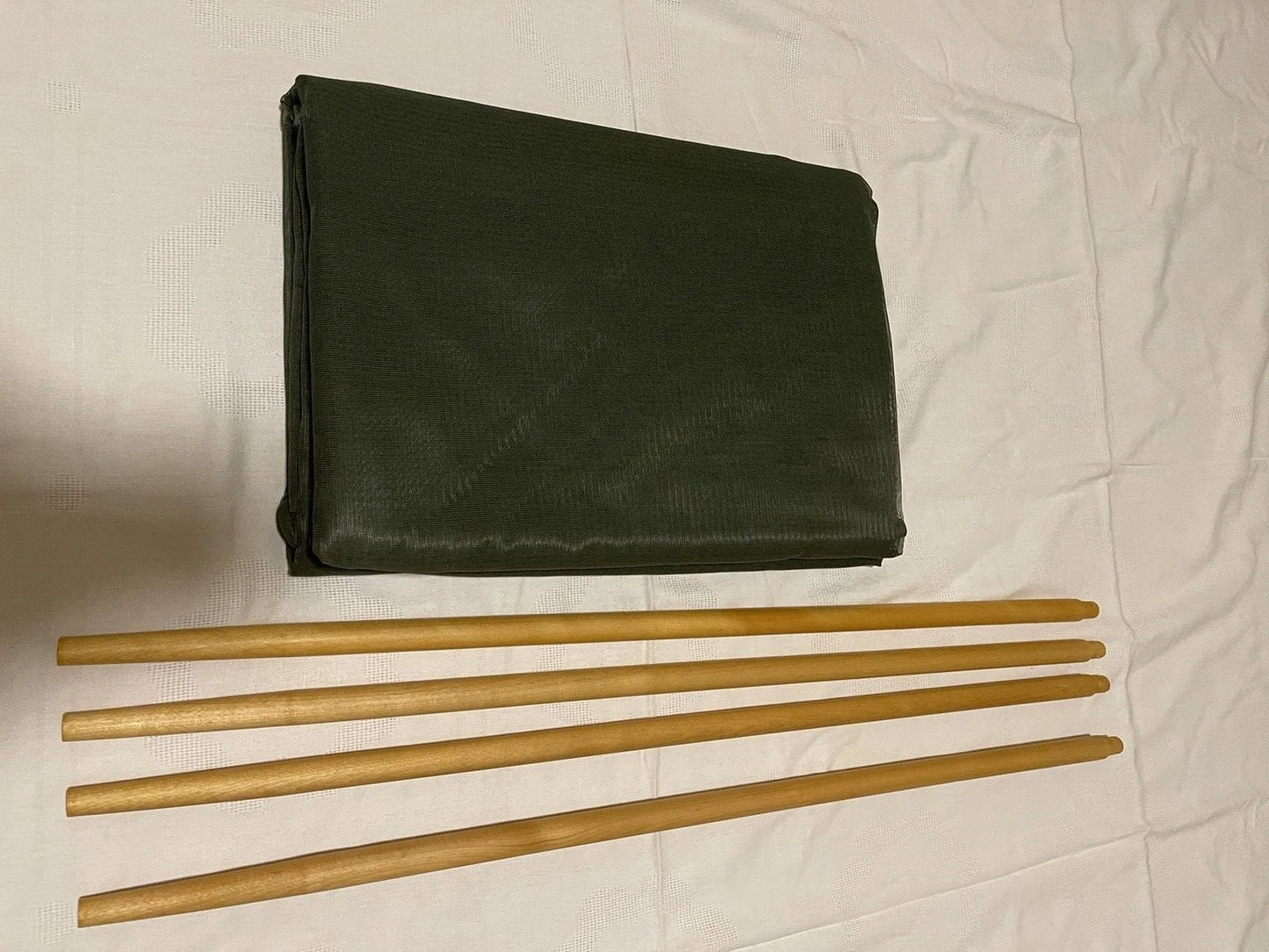 US MILITARY INSECT MOSQUITO NET BAR FIELD NETTING COT COVER WITH 4 POLES ALL NEW - Image 4