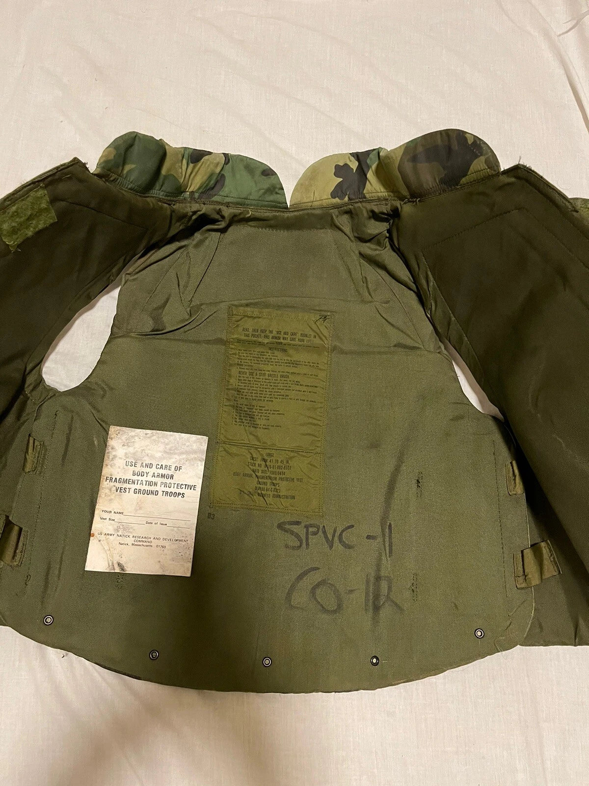 US MILITARY US GI WOODLAND CAMOFLAUGE FRAGMANTATION VEST VINTAGE COLLECTIBLE - Image 4