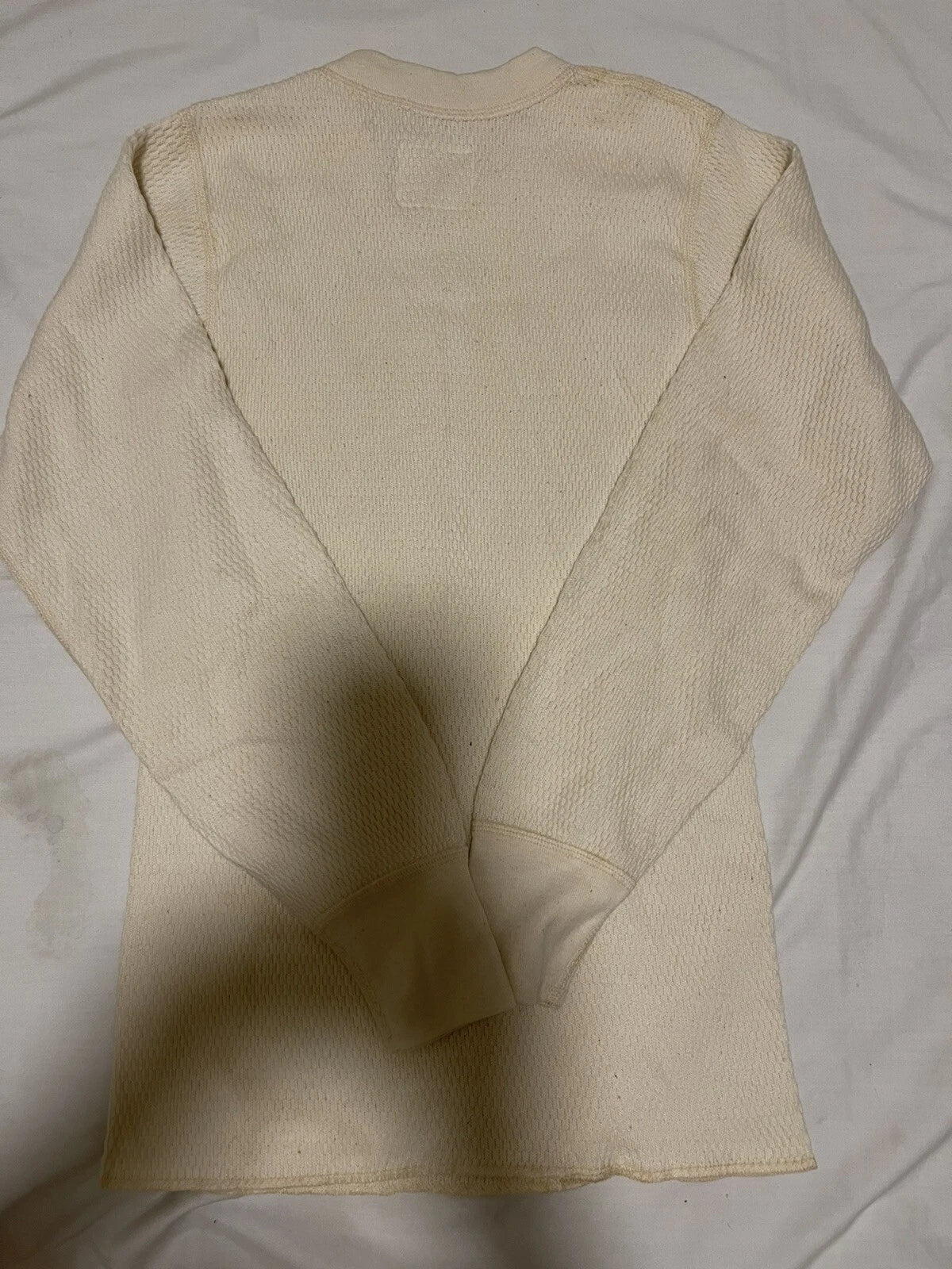  US Military Vintage   Ext Cold Weather ECW Thermal LS 100% Cotton Shirt Small  - Image 4