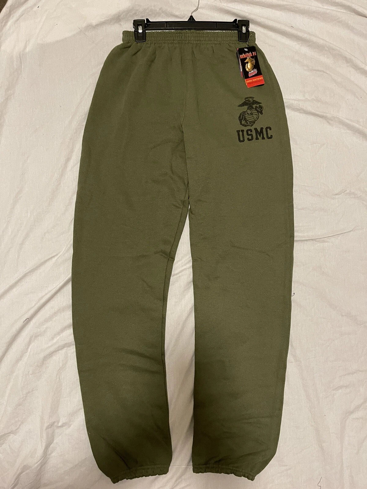 USMC PT Sweat Pant & Shirt Marine Issue  Military OD Green Medium  - Made in USA - Image 8