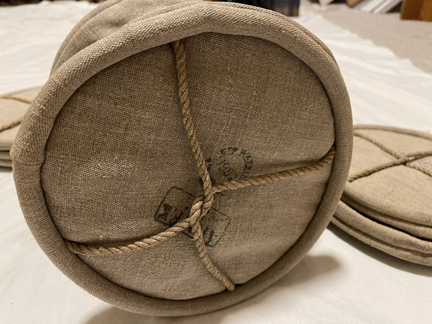 Genuine Vintage French Military Bag Tote Water Bucket Canvas Material - Image 5