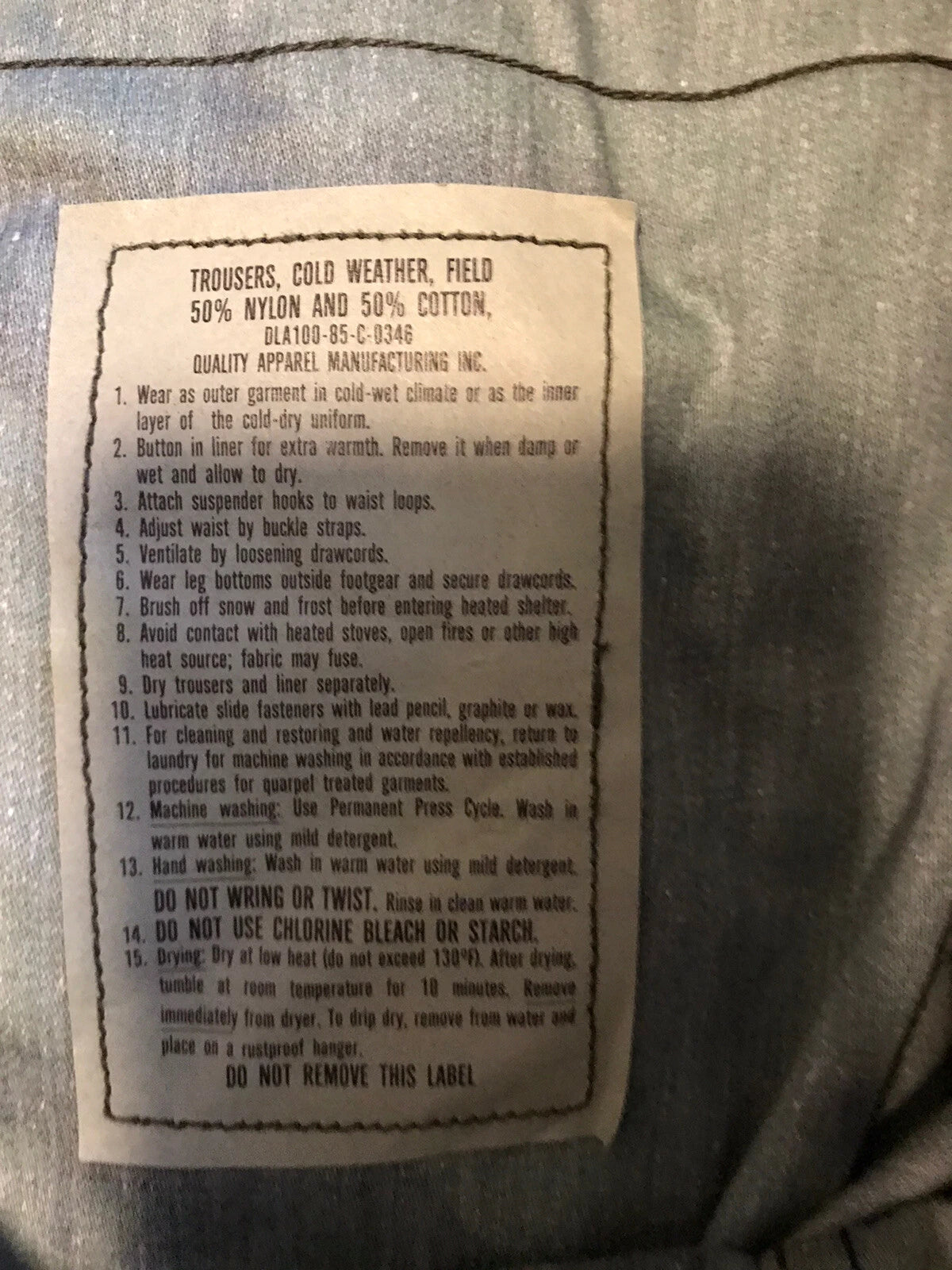 M65 Woodland Cold Weather Field Pants w Liner and Suspenders NOS USGI Med Reg - Image 8