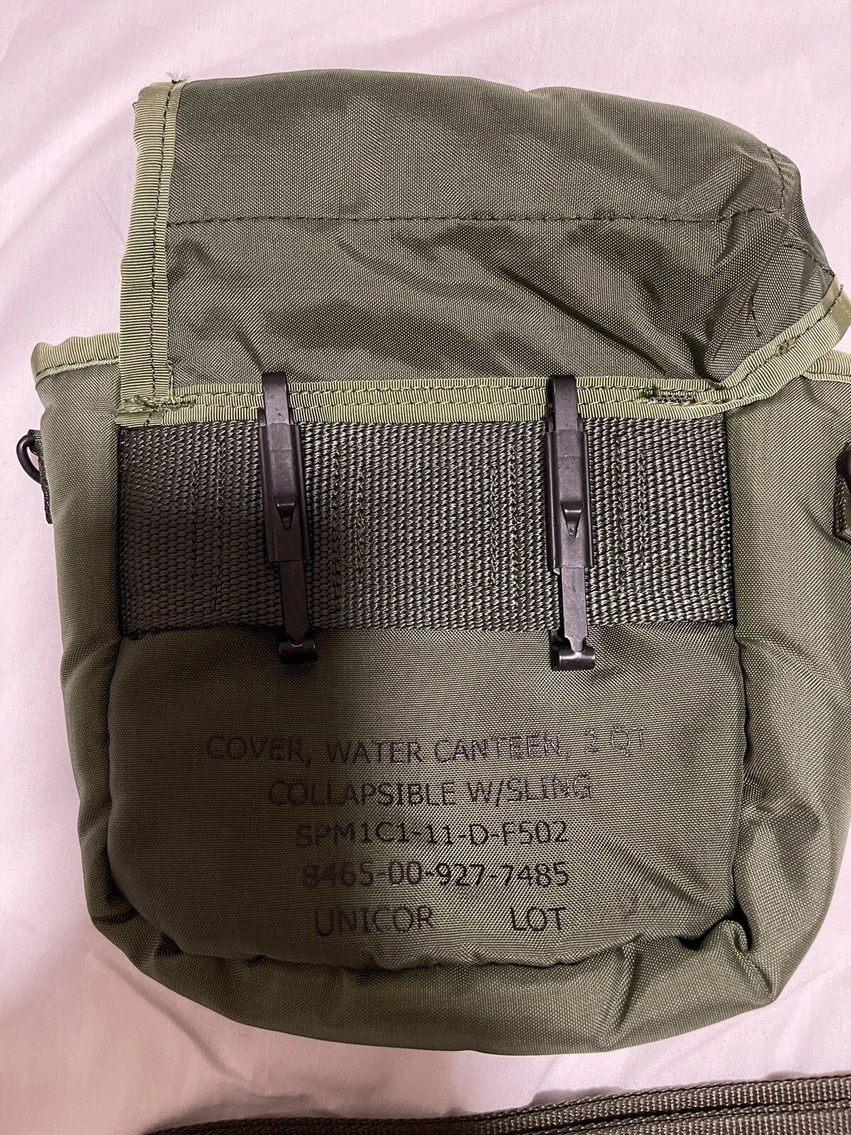 New-US GI O.D.Green 2 Qt Canteen with Carrier/Cover and Shoulder Strap,Un-Issued - Image 3