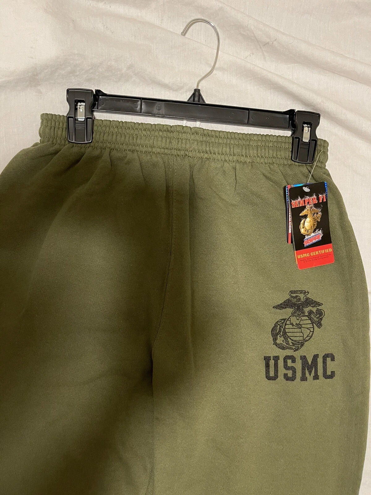 USMC PT Sweat Pant & Shirt Marine Issue  Military OD Green Medium  - Made in USA - Image 7
