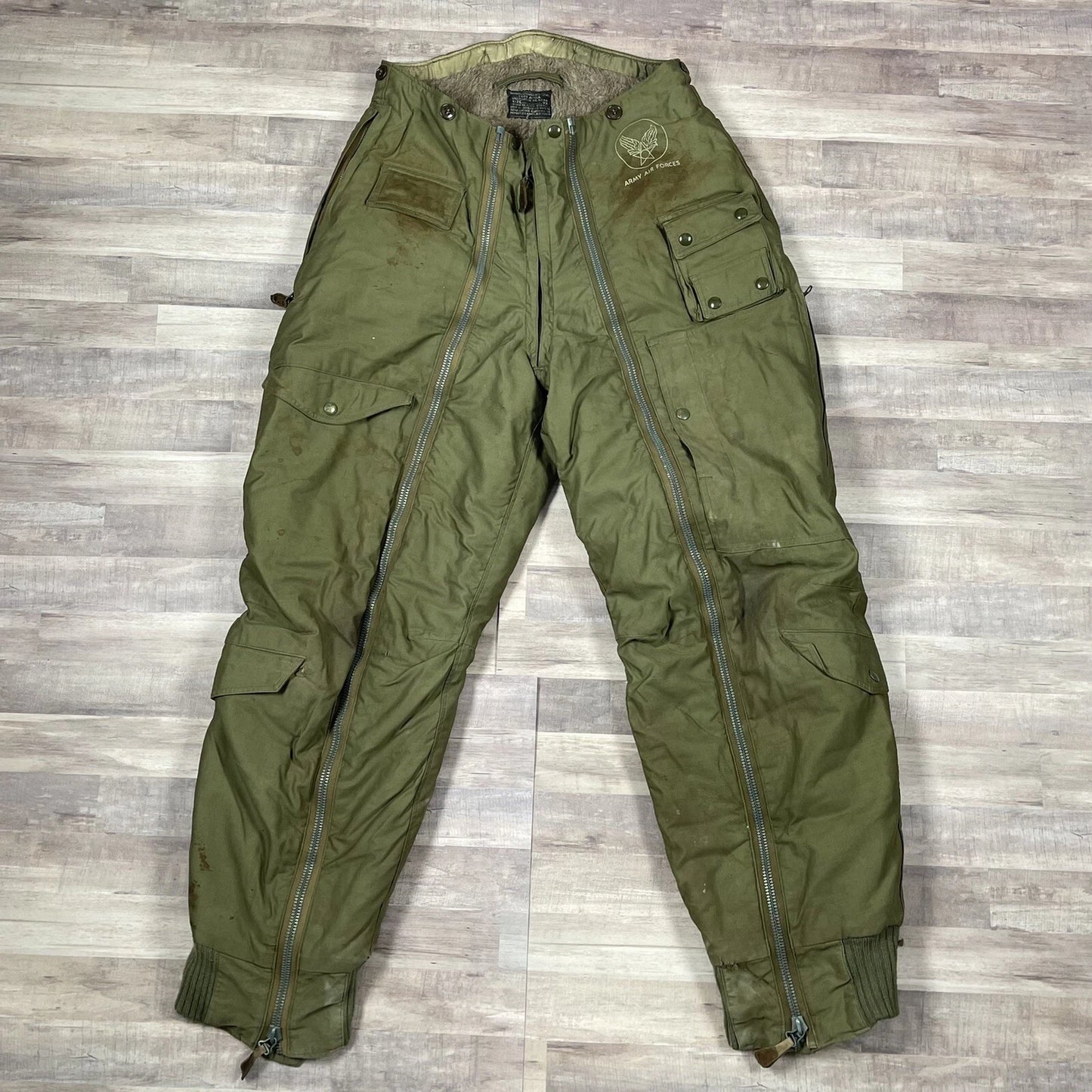 Genuine USAF WW II Flyers Intermediate Trousers Dated 1945 vintage Collectible. - Image 1
