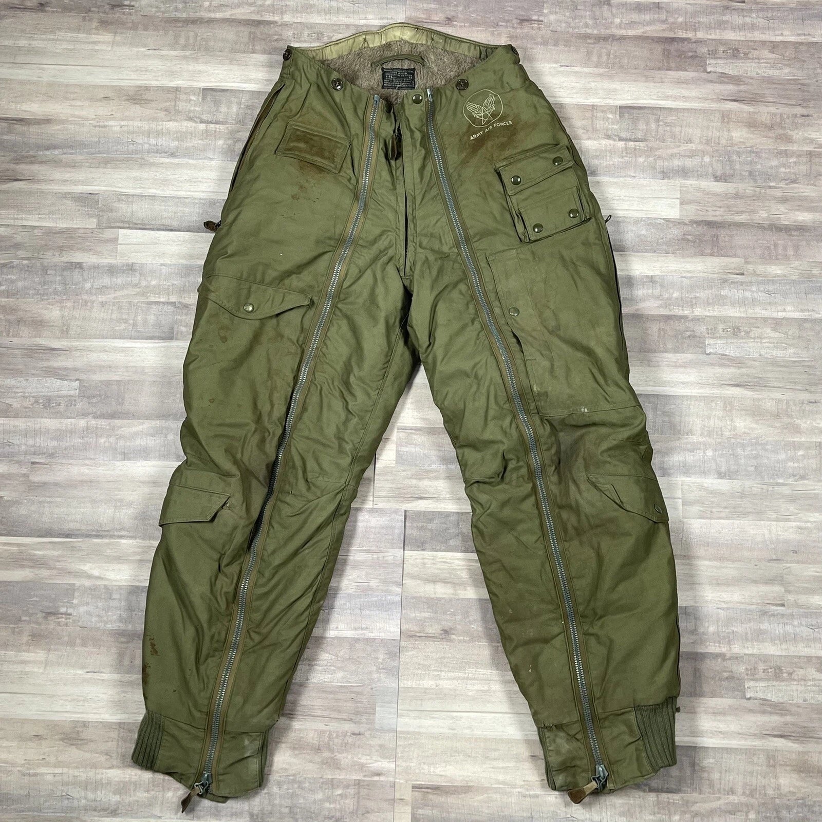 Genuine USAF WW II Flyers Intermediate Trousers Dated 1945 vintage Collectible. - Image 1