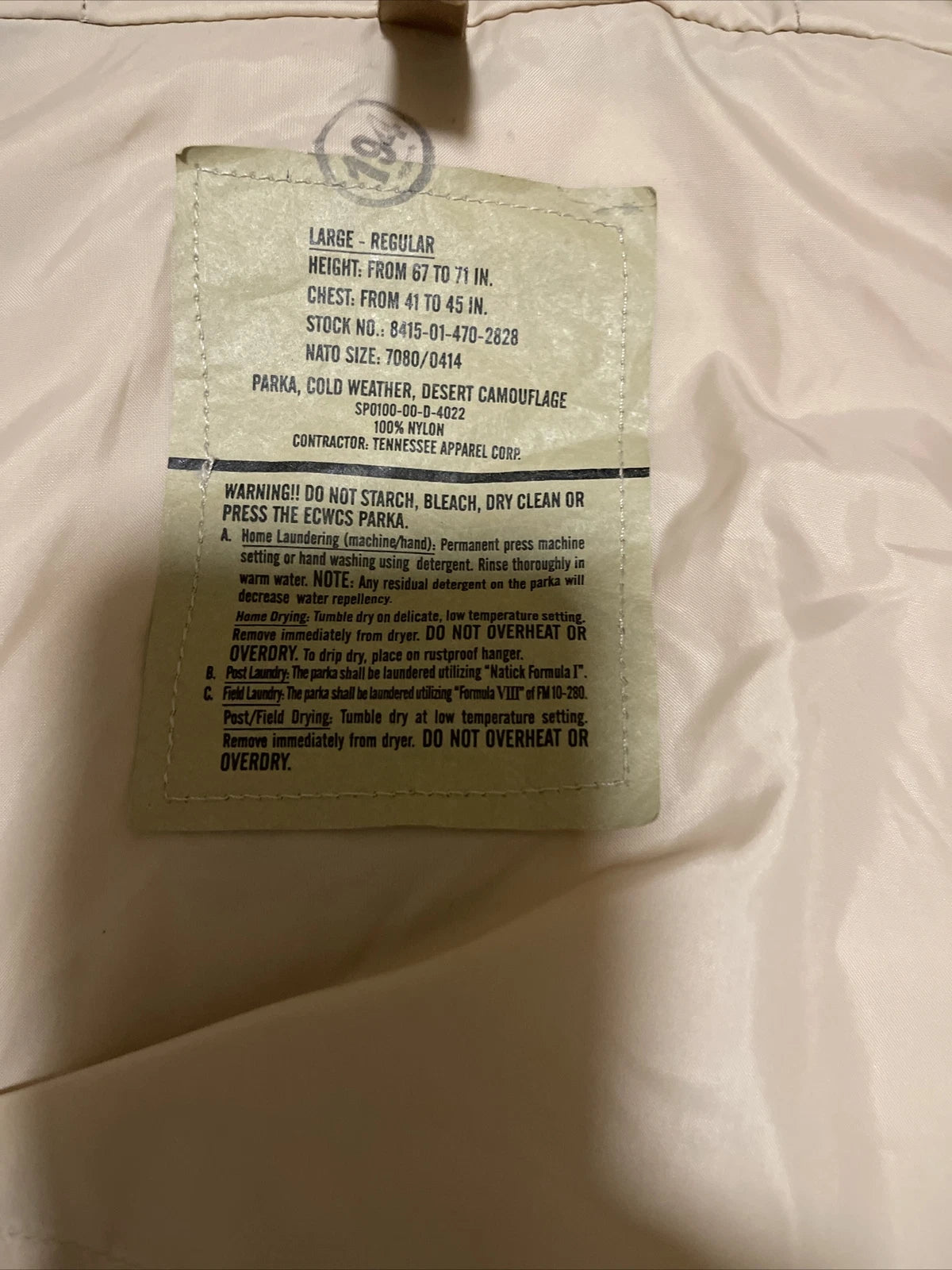 Genuine US GI Military 3 color Desert camouflage ECW Gortex  Jacket - Image 9