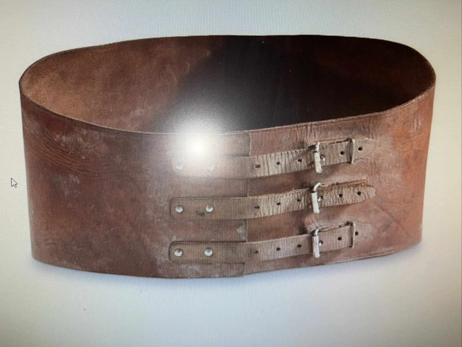 French Military Surplus Motercycle Leather back brace Kidney Belt Collectible - Image 10