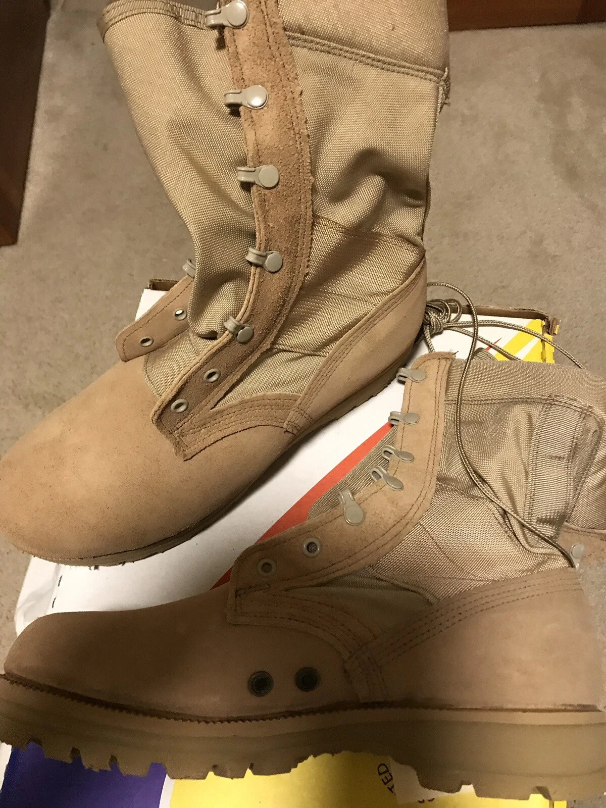 Genuine US Army 3 Layers Hot Weather Desert Combat Boots By Belleville 8Wide New - Image 6