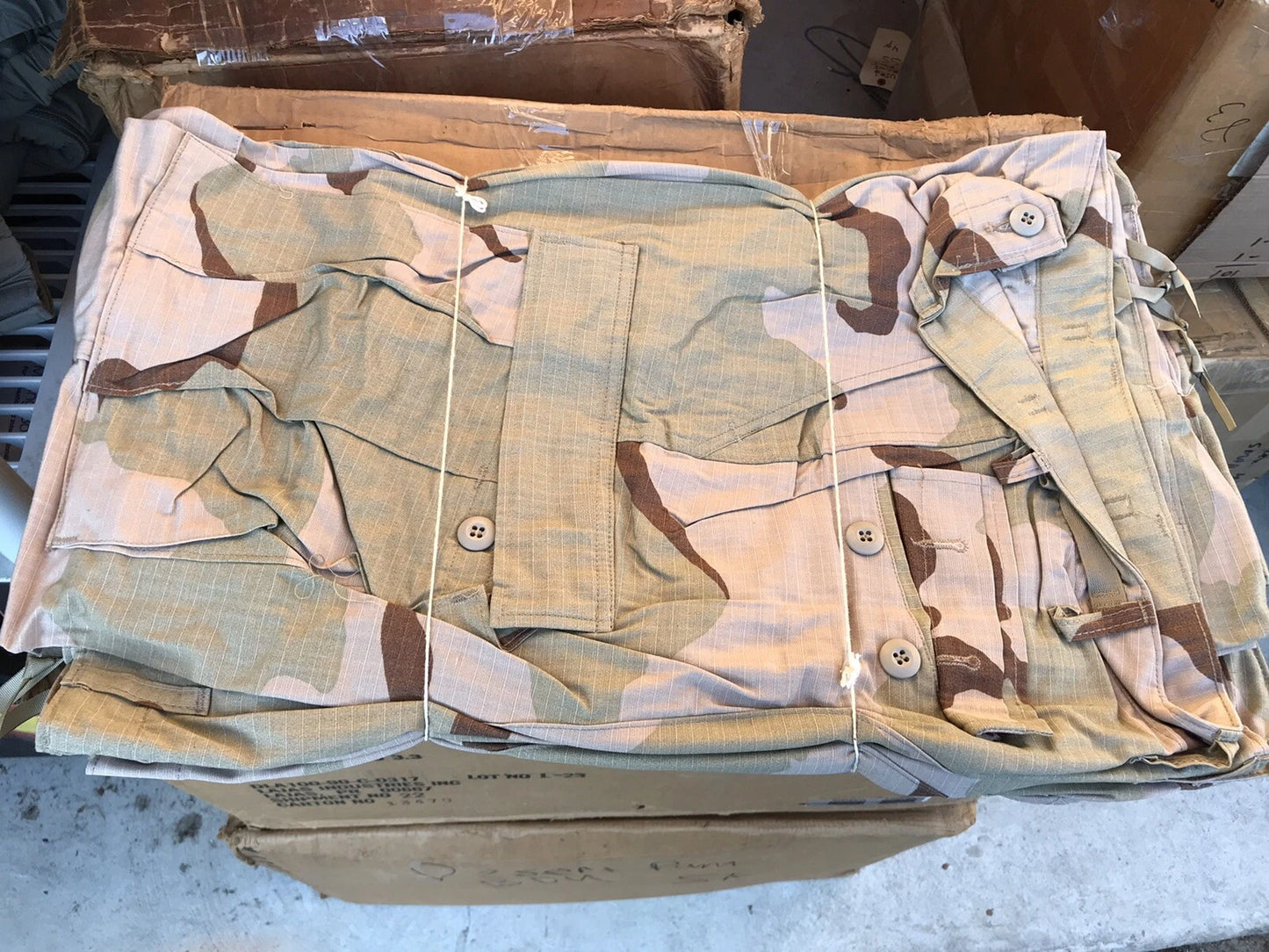 GENUINE US GI MILITARY DESERT STORM 3 COLOR  RIP STOP BDU CARGO PANTS SM REG - Image 2