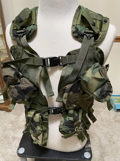 USGI Military Enhanced Tactical Load Bearing Vest Woodland 8415-01-296-8878 - Image 1