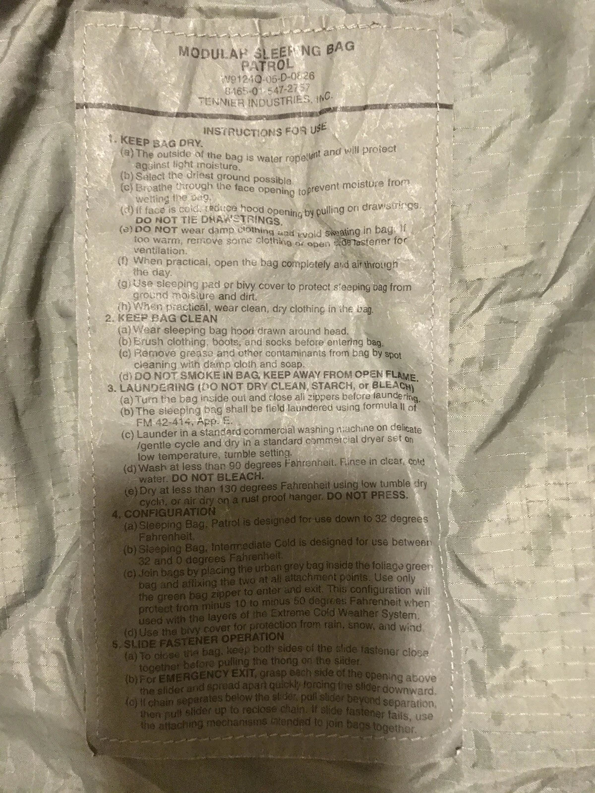 US MILITARY ACU GRAY PATROL BAG PART OF THE MODULAR GORTEX SLEEP SYSTEM  - Image 4