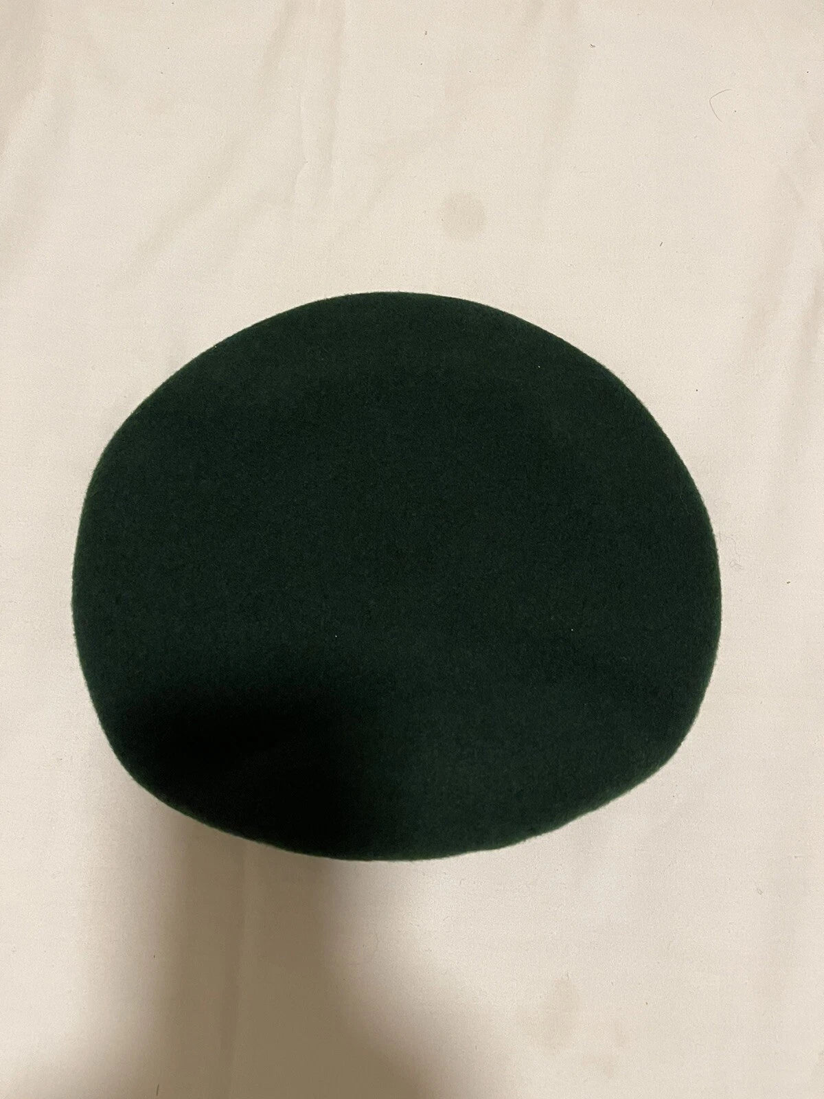 GENUINE GERMAN ARMY PANZER DIVISION MILITARY INFANTRY GREEN BERET WOOL W/ LEATHE - Image 4