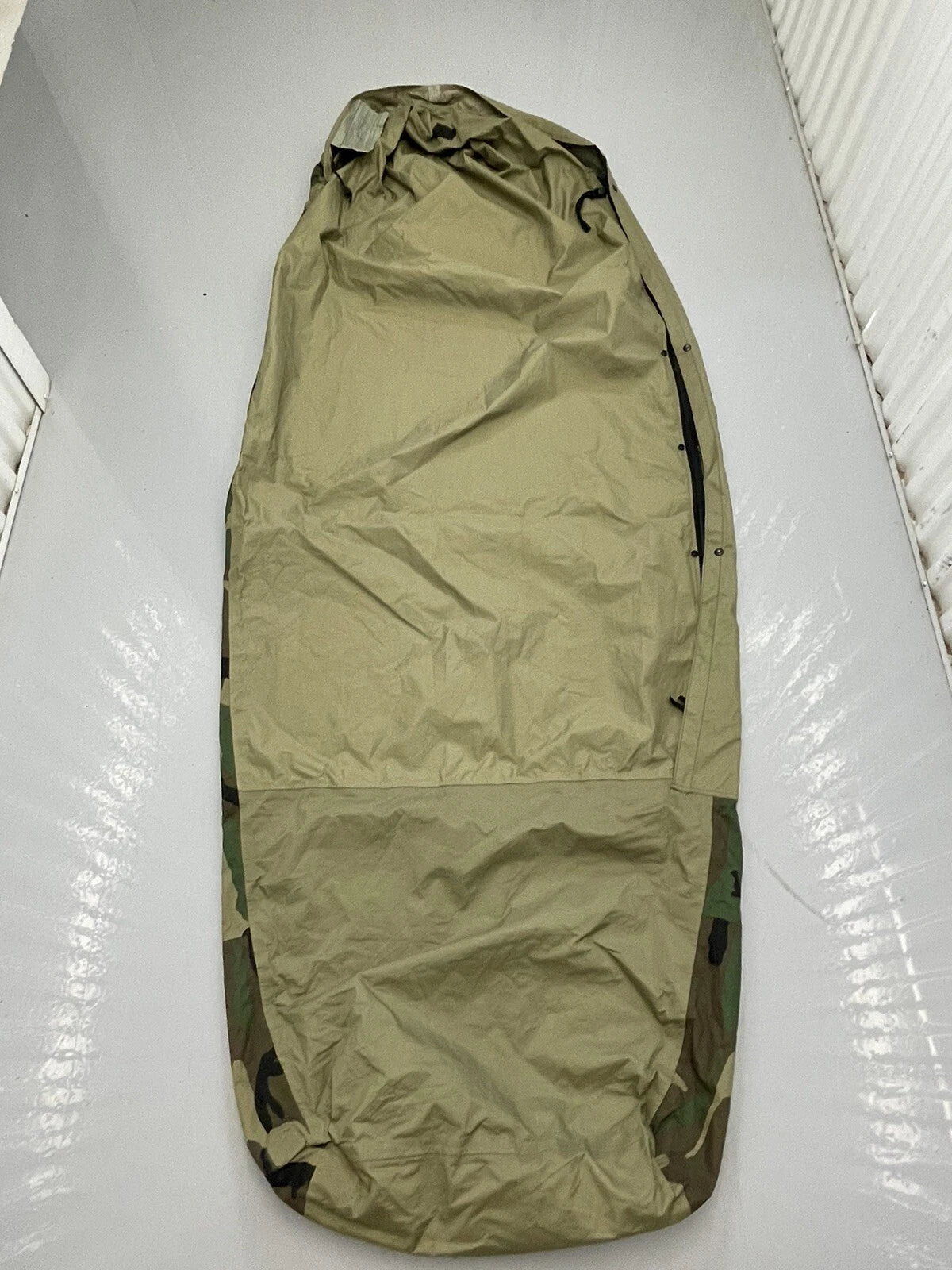 US Military Genuine Issue GI Modular Sleep System Bivy Cover, Woodland Camo,Used - Image 2