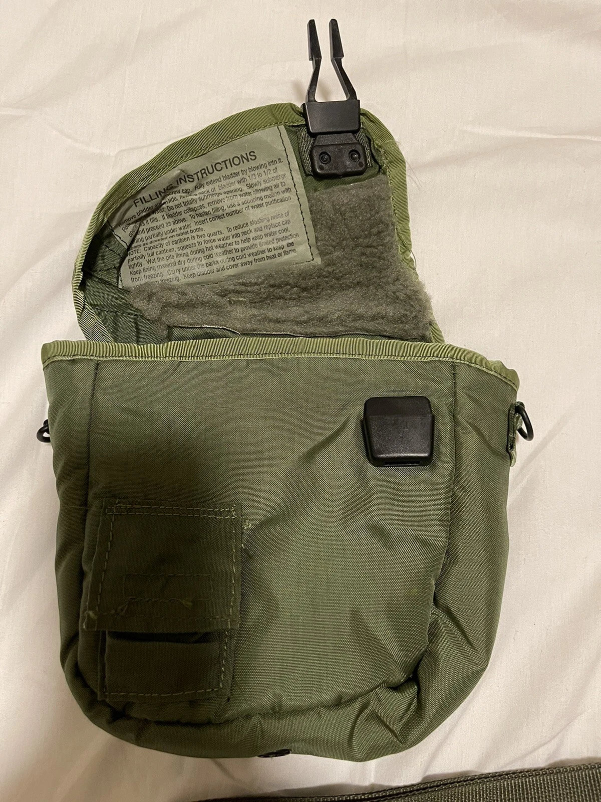 New-US GI O.D.Green 2 Qt Canteen with Carrier/Cover and Shoulder Strap,Un-Issued - Image 2