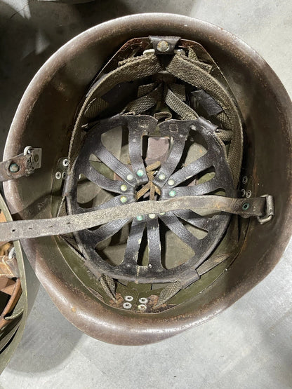 GENUINE POLISH MILITARY ARMY HELMET COMPLETE WITH ALL ORIGINAL PARTS USED IN EX - Image 4