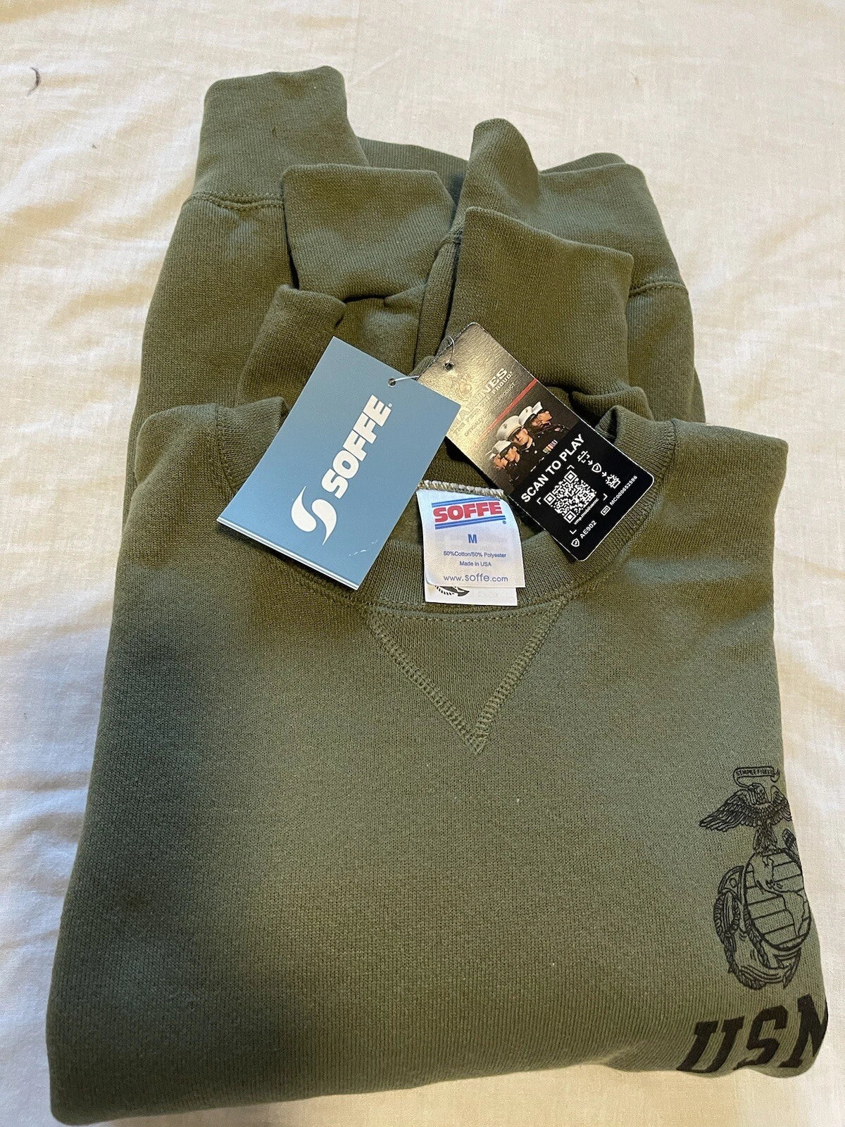 USMC PT Sweat Pant & Shirt Marine Corps Issue - Small GI OD Green - Made in USA - Image 3