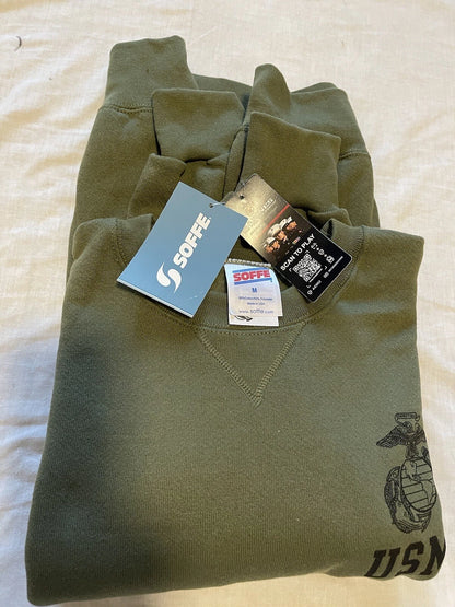 USMC PT Sweat Pant & Shirt Marine Corps Issue - Small GI OD Green - Made in USA - Image 3