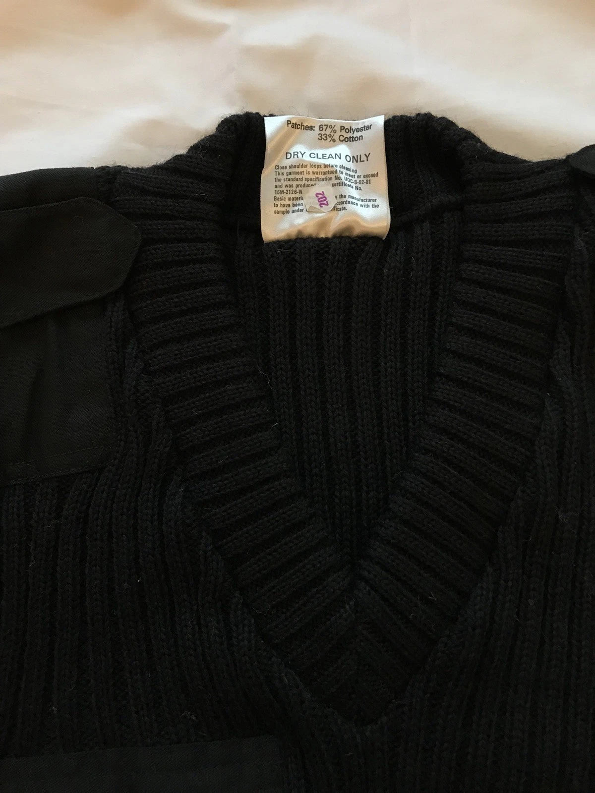 Brigade Quater Master,Military Black V Neck Commando Sweater 100% Wool Vintage - Image 1