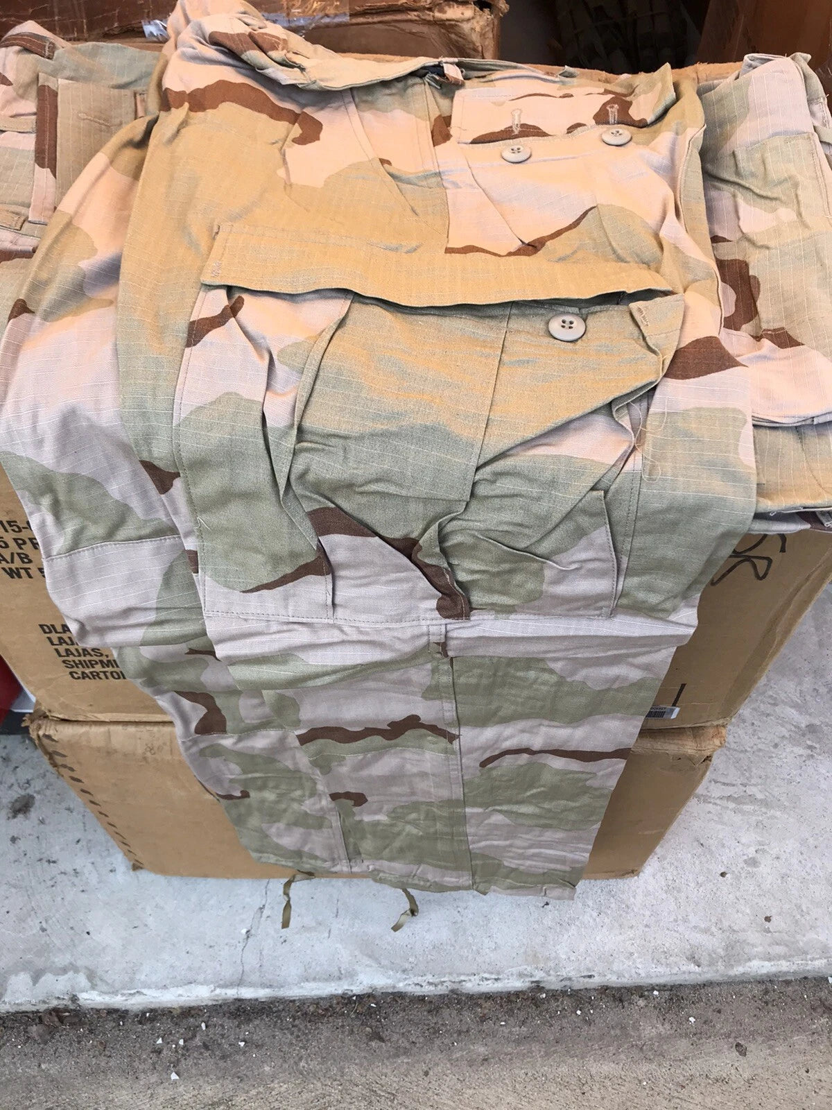GENUINE US GI MILITARY DESERT STORM 3 COLOR  RIP STOP BDU CARGO PANTS SM REG - Image 4