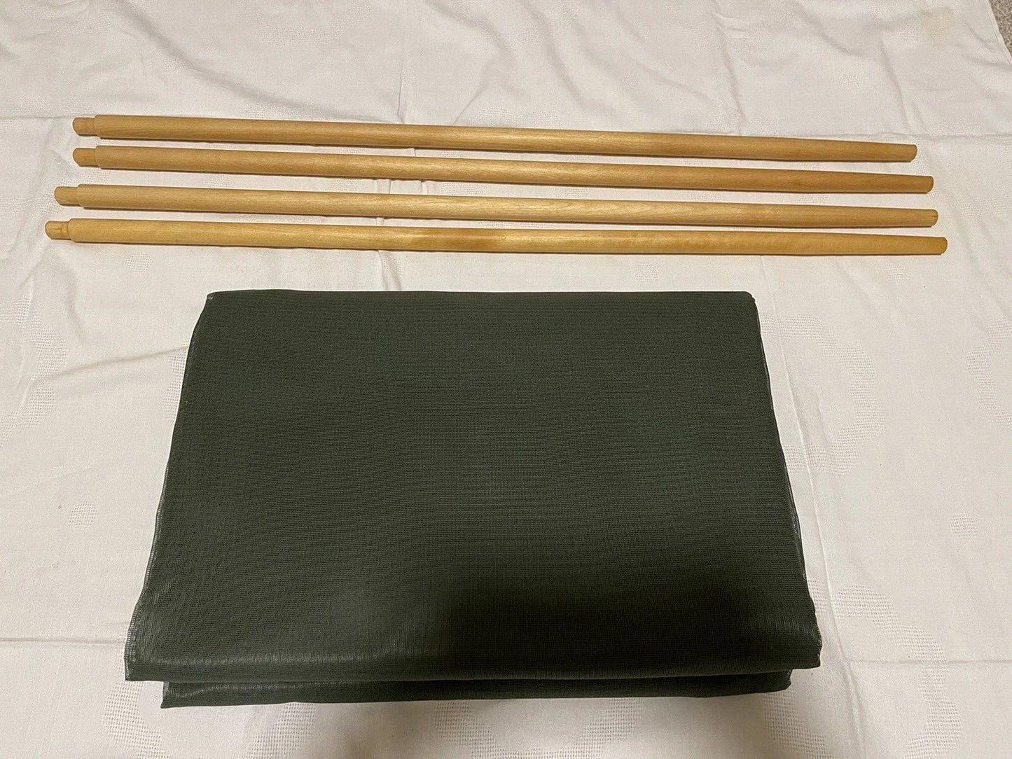 US MILITARY INSECT MOSQUITO NET BAR FIELD NETTING COT COVER WITH 4 POLES ALL NEW - Image 2