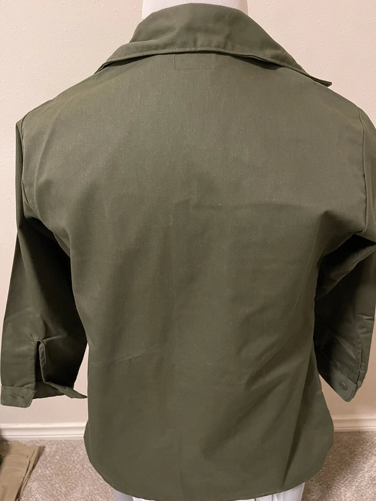 US ARMY VINTAGE MILITARY MEN'S OG-507 UTILITY FATIGUE SHIRT 15.5x33 VIETNAM MED. - Image 3