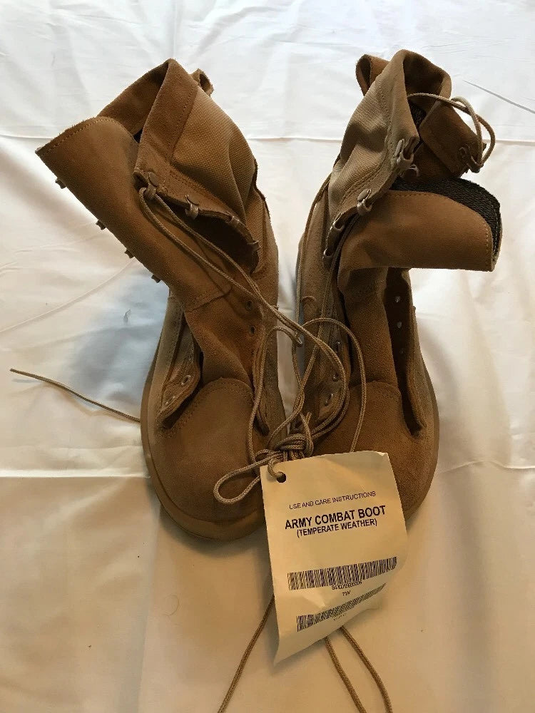 US Army Flight and Combat Vehical Crewman Authorized Desert Tan Boots By Wellco  - Image 1