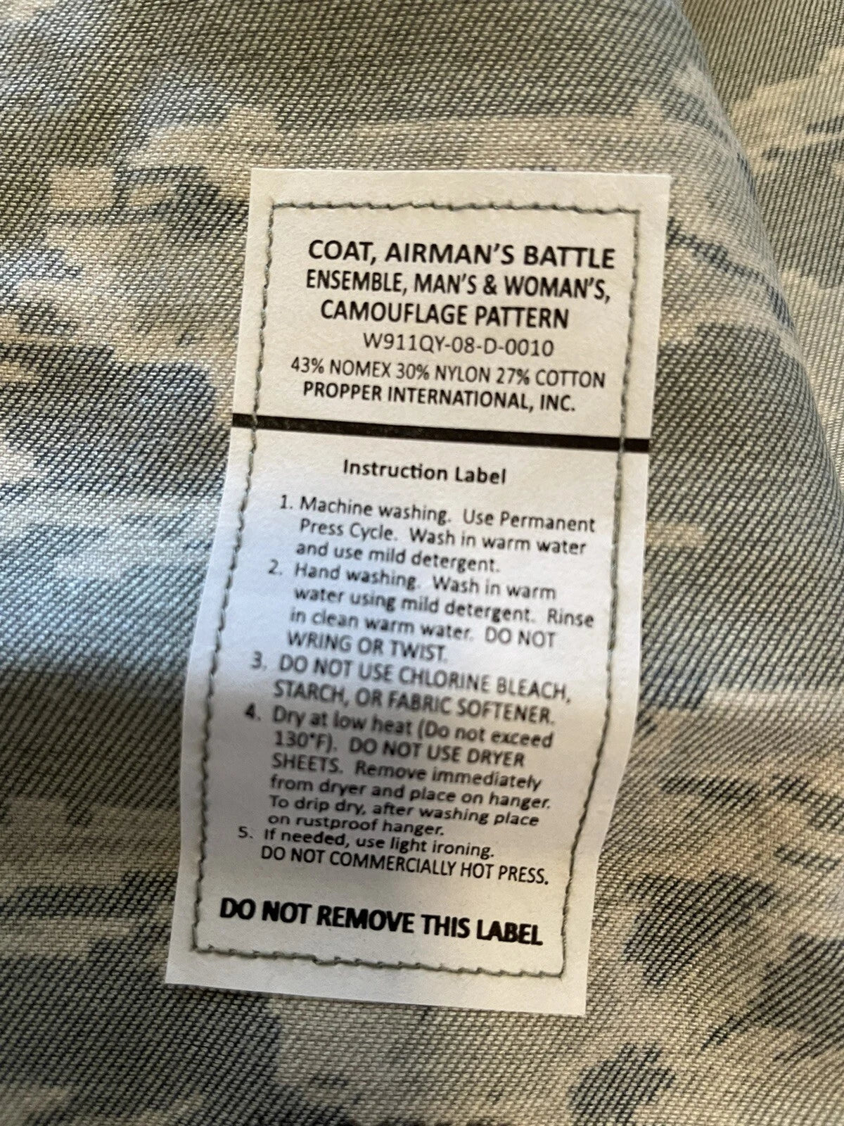USAF AIRMAN'S BATTLE ENSEMBLE ABU TIGER STRIPE CAMO TOP NOMEX/ARAMID NEW LR - Image 4